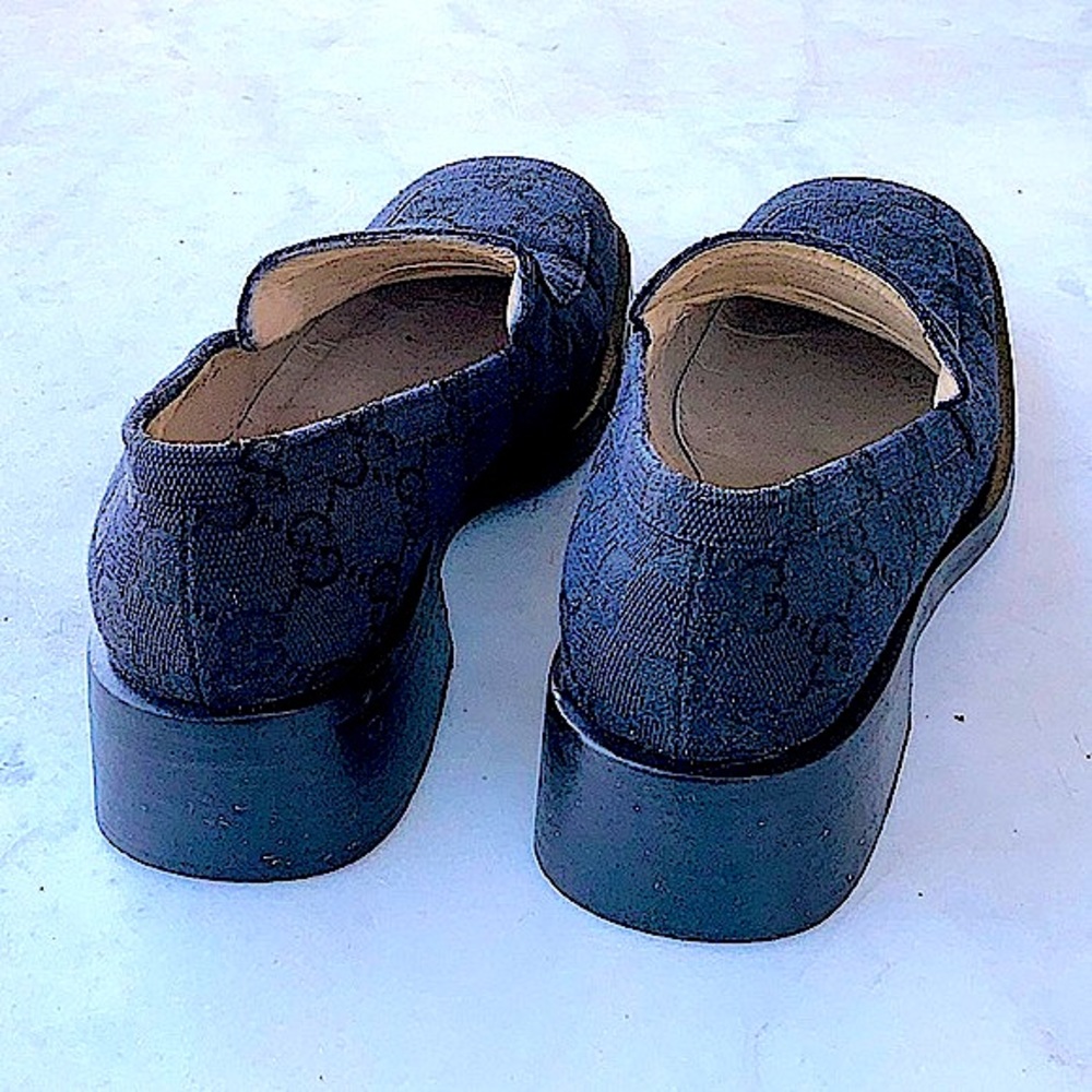 GUCCI GG WOMENS LOAFER VINTAGE BLACK MONOGRAM SIZE 5 ITALY - Picture 6 of 12